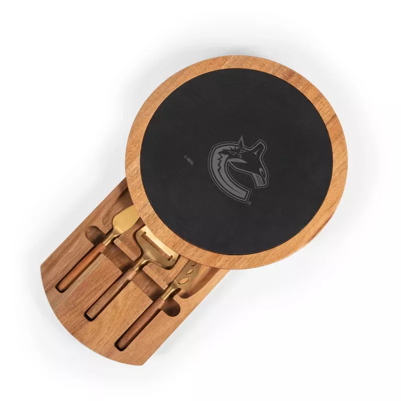 Vancouver Canucks – Insignia Acacia and Slate Serving Board with Cheese Tools