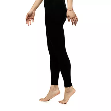 VIM&VIGR Footless Black Opaque Cotton 15-20 mmHg Compression Tights (V1N-072A-0123)