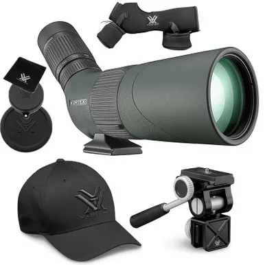 VORTEX Razor HD 13-39x56 Angled Spotting Scope w/ Pro Car Window Mount & Men's Flexfit Cap