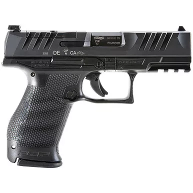 Walther Arms 2854686 PDP Compact Frame 9mm Luger 10+1 4" Black Steel Barrel, Black Optic Ready/Serrated Steel Slide, Black Polymer Frame w/Picatinny Rail, Textured Polymer Grip, Ambidextrous