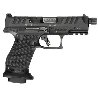 Walther Arms 2858151 PDP Compact Pro 9mm Luger 4.60" 10+1 Threaded Barrel Flared Magwell Black Steel Slide with Front Serrations & Optics Cut Performance Duty Textured Black Polymer Grip