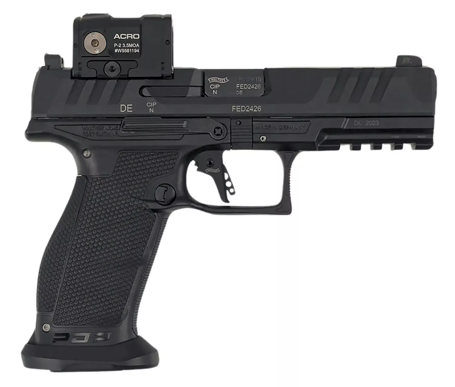 Walther Arms PDP w/Optic 9mm Luger Pistol 4.50″ Black 2881225PRO