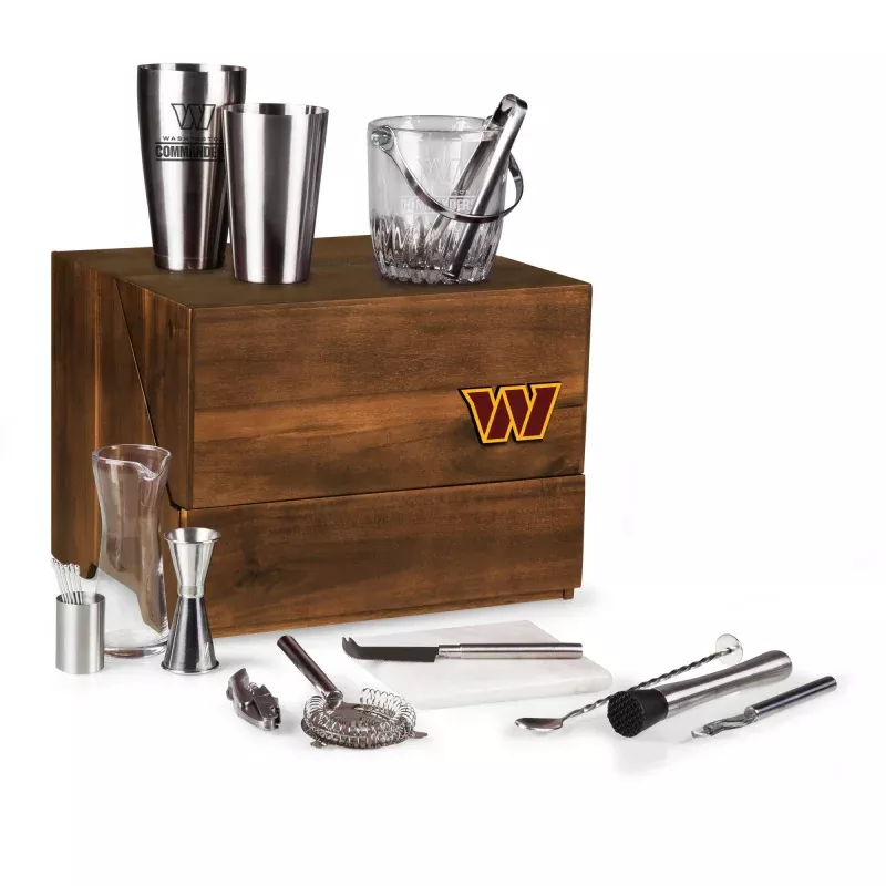 Washington Commanders – Madison Acacia Tabletop Bar Set
