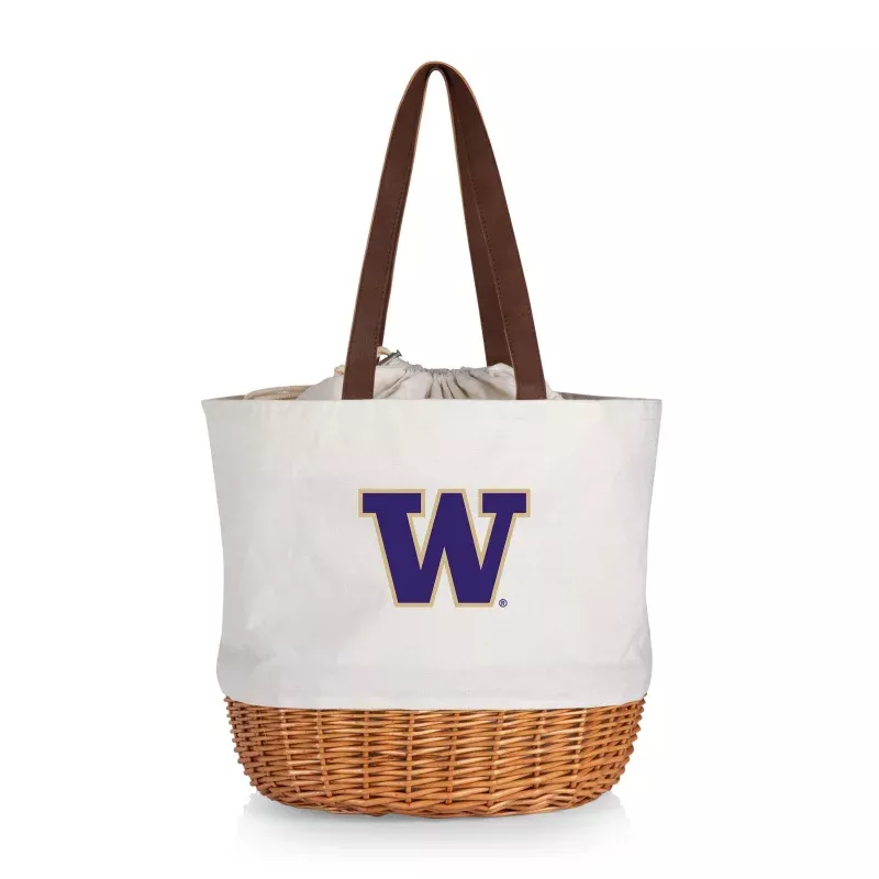 Washington Huskies – Coronado Canvas and Willow Basket Tote