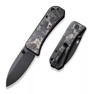 We Knife 2004H Banter Folding Knife 2.90" S35VN Drop Point Plain Edge Blade, Carbon Fiber Handle