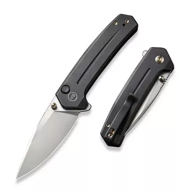 We Knife WE21026B-3 Culex Flipper Folding Knife 2.97" 20CV Drop Point Plain Edge Blade, Black Titanium Handle