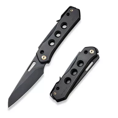 We Knife WE21031-2 Vision R Manual Folding Knife 3.54" 20CV Reverse Tanto Plain Edge Blade, Black Titanium Handle