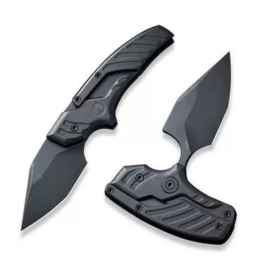 We Knife WE21036B-1 Typhoeus Adjustable Fixed Blade Knife 2.27" 20CV Tanto Plain Edge Blade, Black Titanium Handle