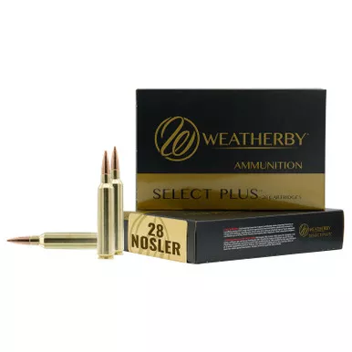Weatherby R28NS180VLD Select Plus 28Nosler 180gr 20 Per Box/10 Case