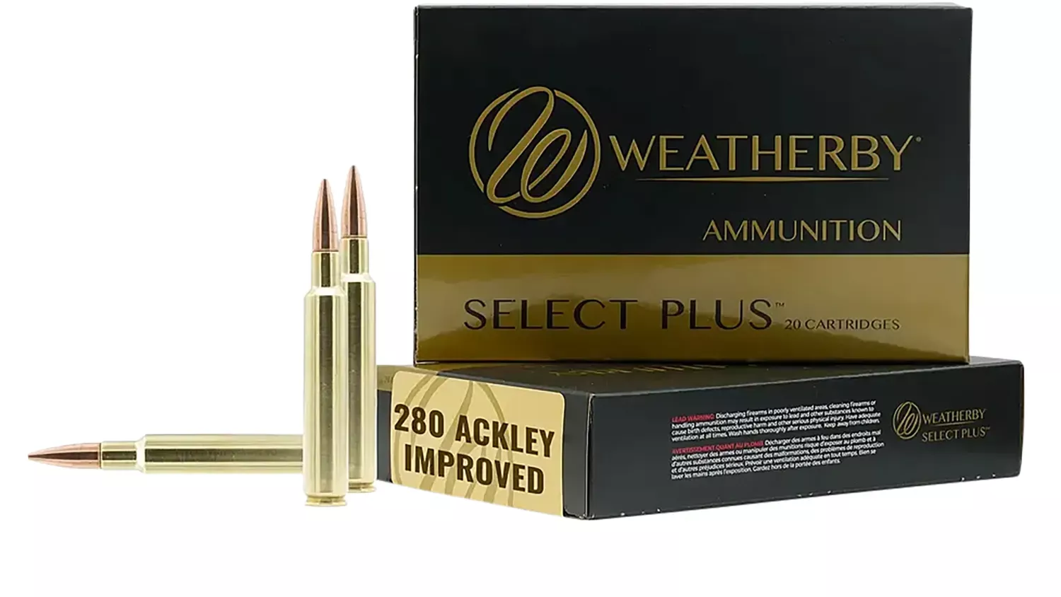 Weatherby Select Plus 280 Ackley Improved168 Gr. JHP 20/Box