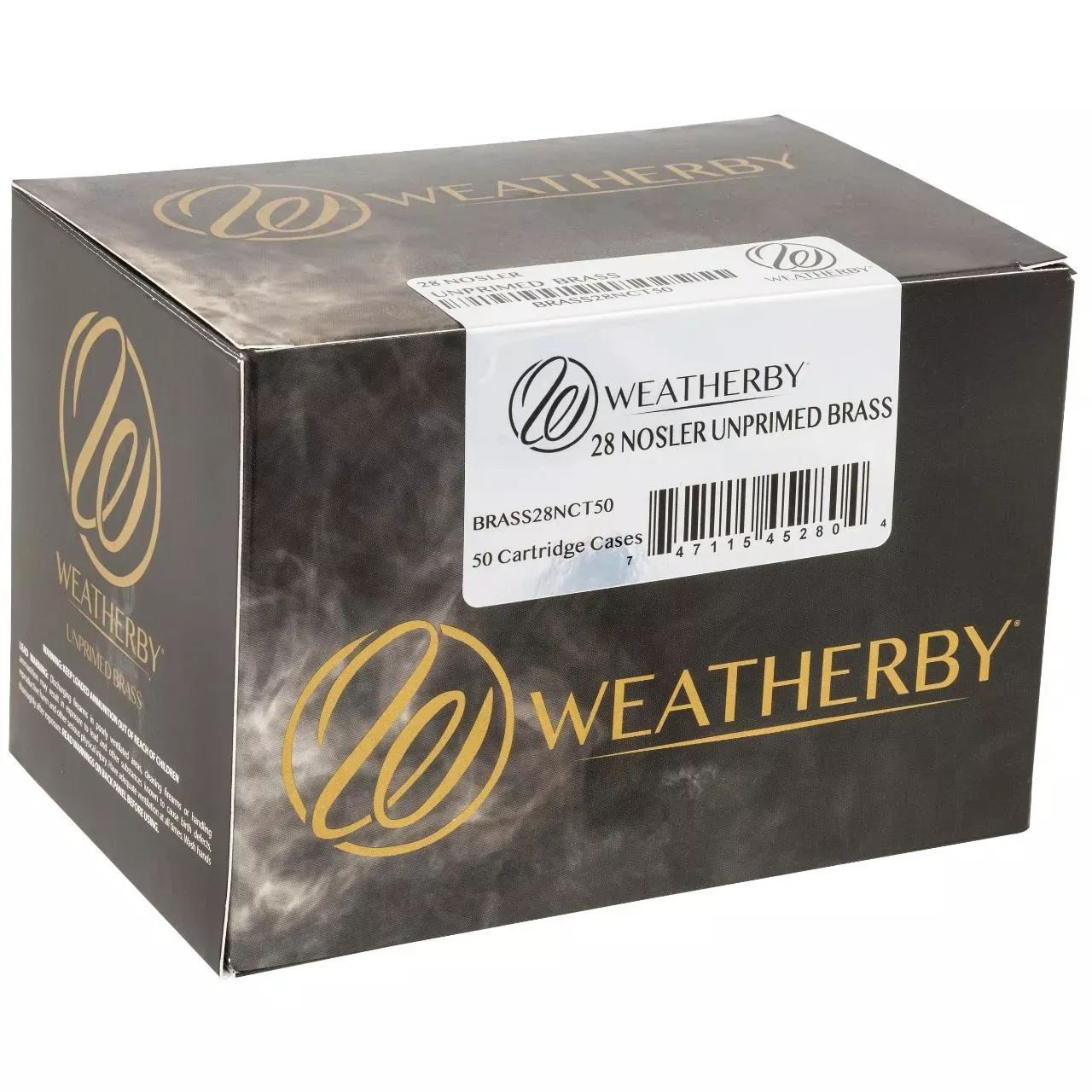 Weatherby Unprimed Cases 28 Nosler Rifle Brass – 50 Per Box