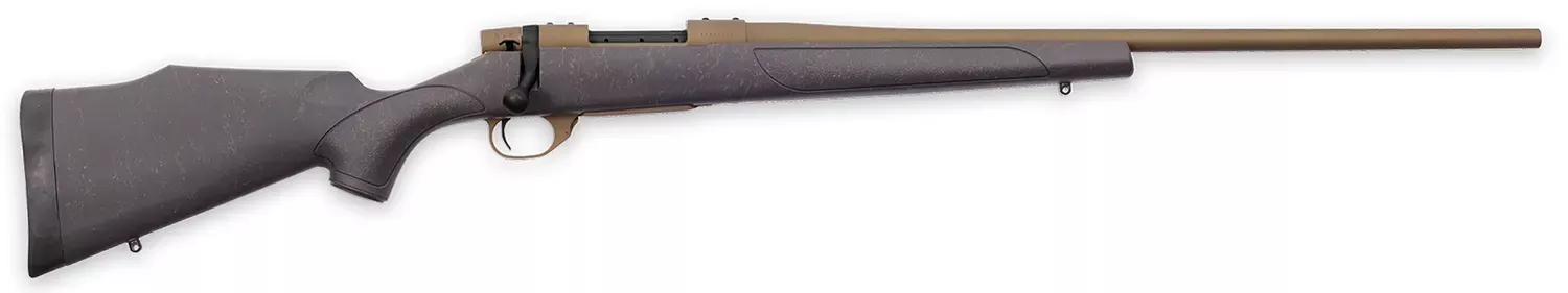Weatherby Vanguard Weatherguard Full Size 7mm Rem Rifle 24″ Black w/ Bronze Webbing VWB7MMRR4T