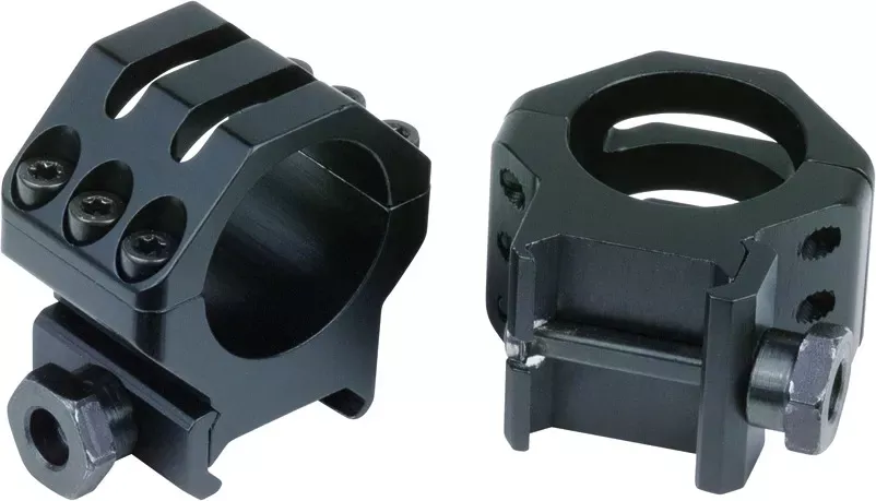 Weaver Mounts Six-Hole Skeleton Rings Matte Black 1" High