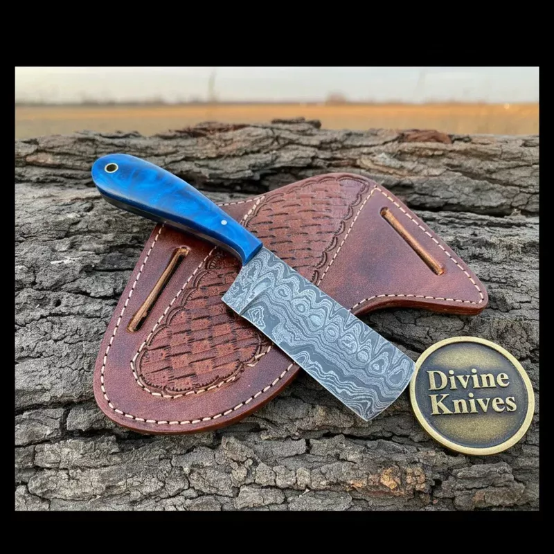 Western Crossdraw Knife Sheath with Cross & Sunflower ToolingHandcrafted Leather Belt Carrier