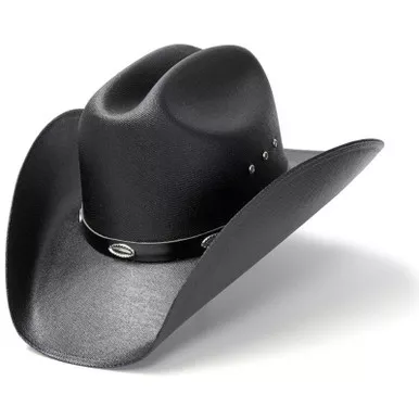 WESTERN EXPRESS Straw Western Cattleman Hat with Silver Concho Hat Band (CA-4-4E)