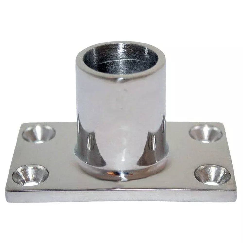 Whitecap 1″ O.D. 90° Rectangle Base SS Rail Fitting