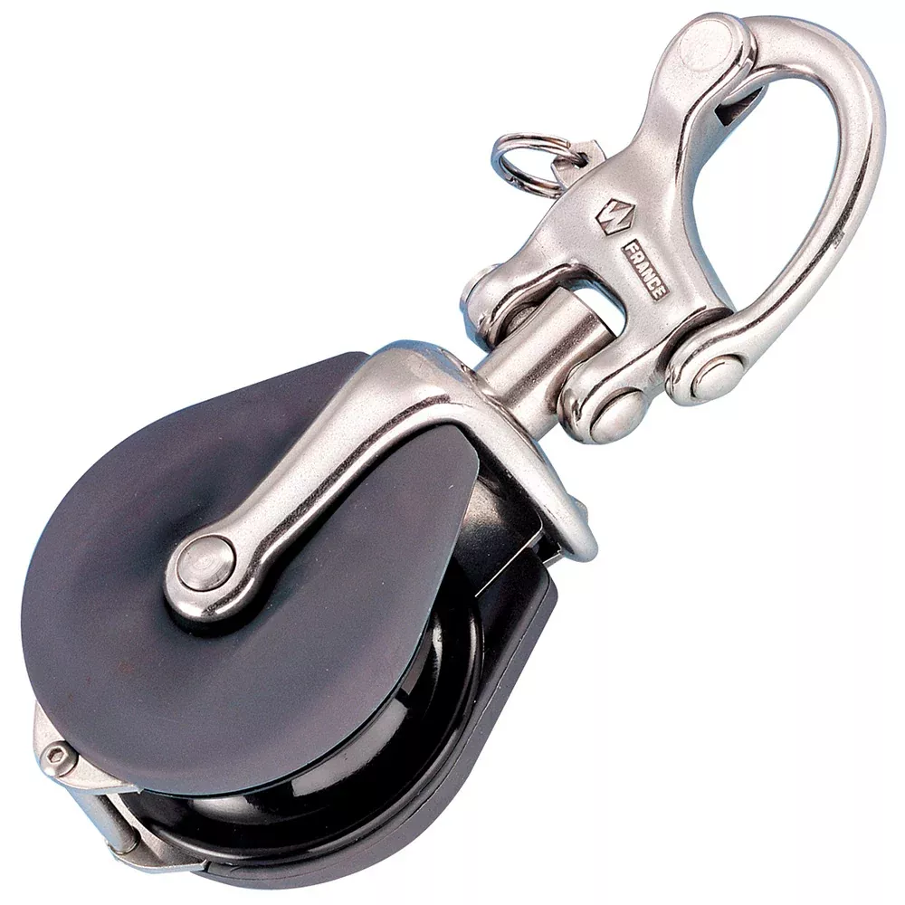Wichard Snatch Block w/Snap Shackle – Max Rope Size 12mm (15/32″)