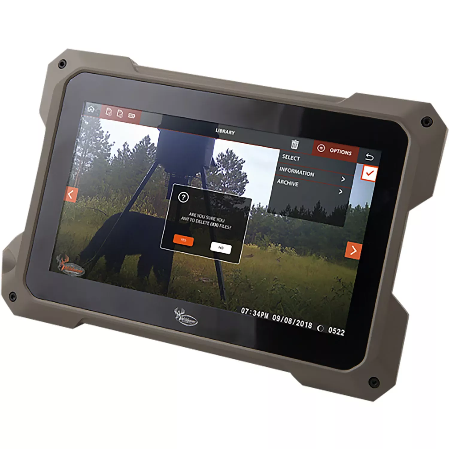 Wildgame Innovations Trail Pad SD Card Viewer Brown 7″ Touchscreen 32GB x 2