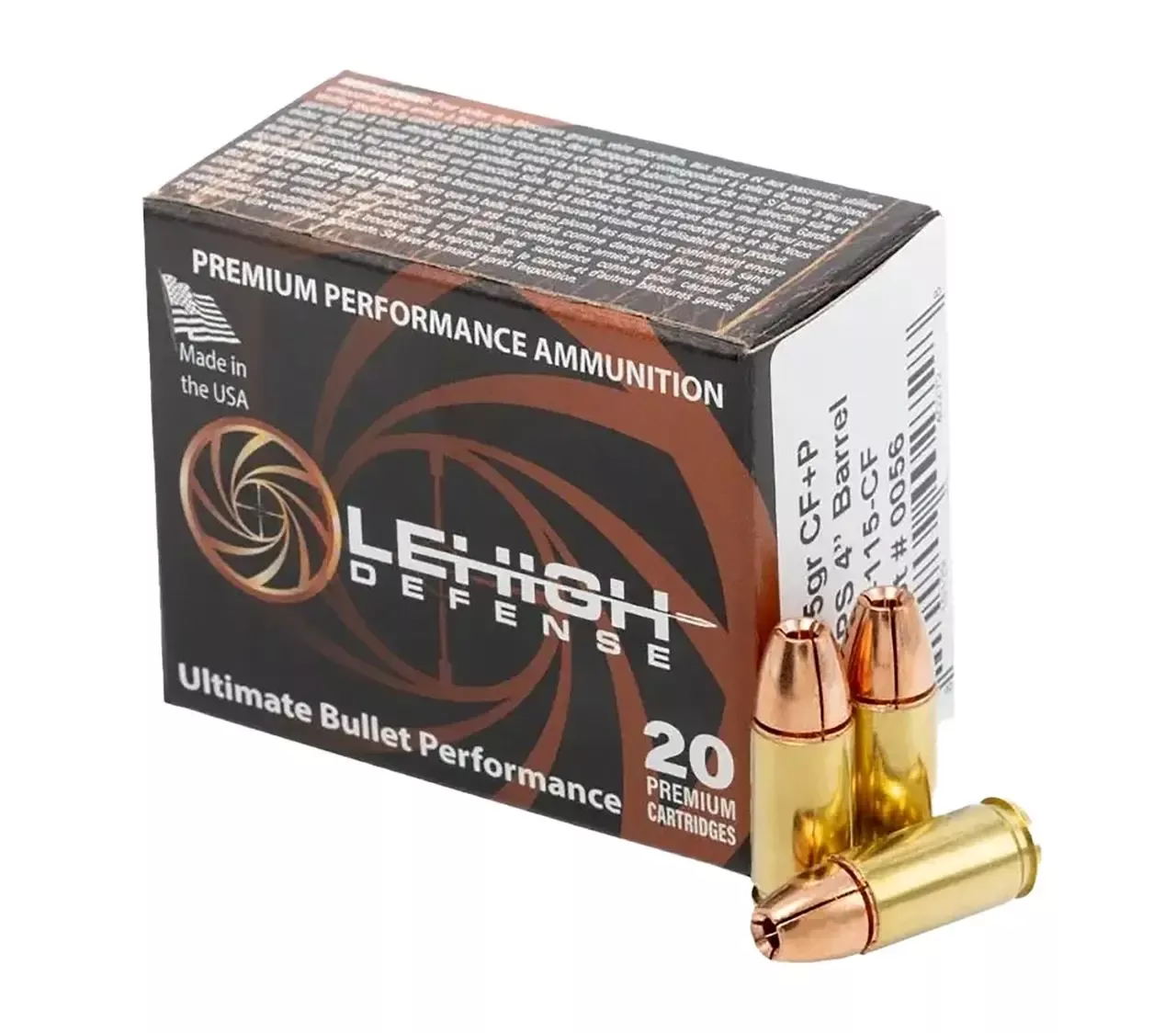 Wilson Combat 9mm Ammo 115 gr Lehigh Defense CF 20 Rounds LA9115CF