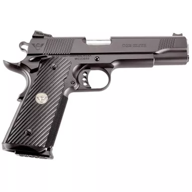 Wilson Combat CQBEFS45A CQB Elite 45 ACP 8+1 5" Stainless Match Grade Barrel, Black Serrated Carbon Steel Slide, Black Carbon Steel Frame w/Beavertail, Black G10 Starburst Grip
