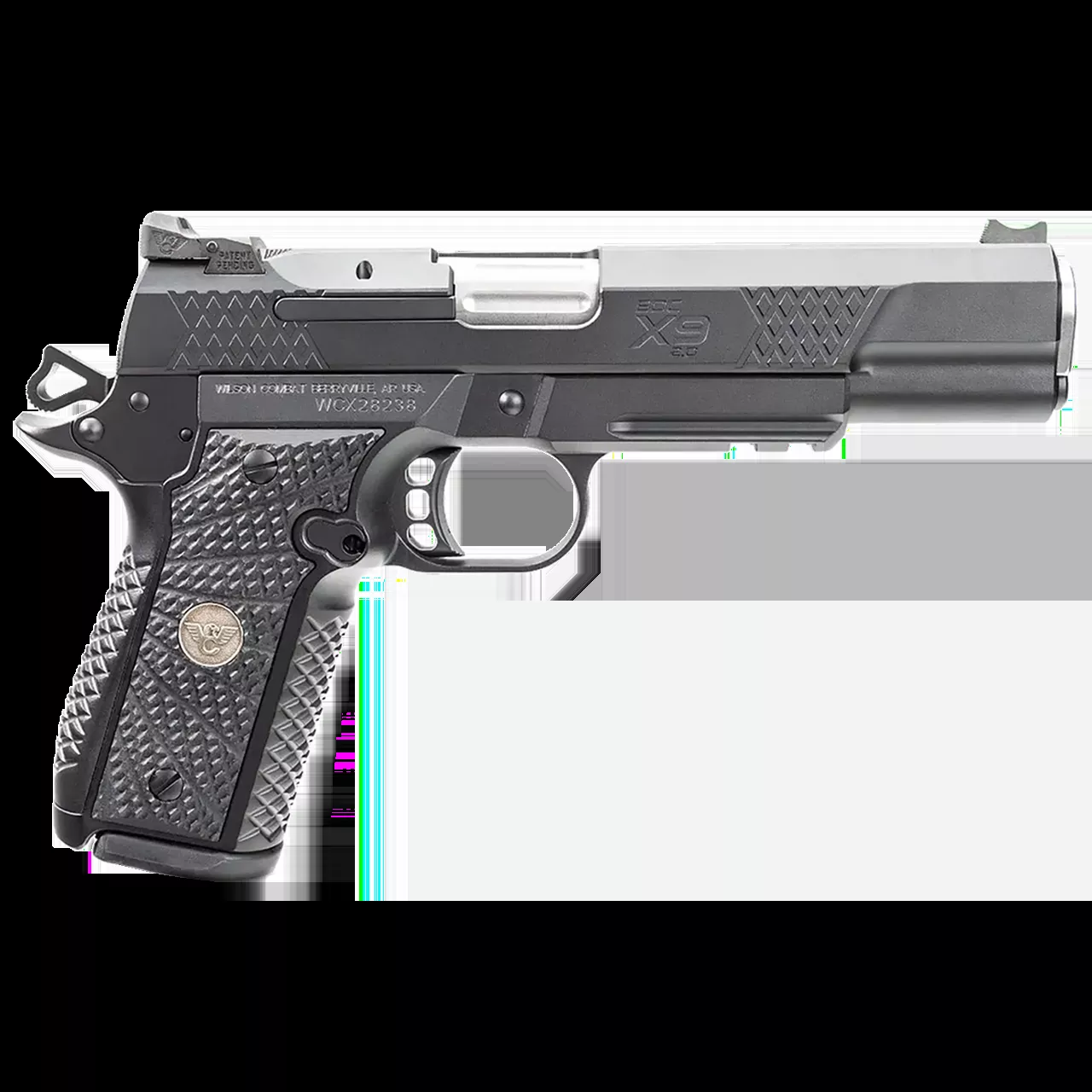 Wilson Combat EDC X9 2.0 Compact Frame 9mm Luger 15+1 5″ Barrel Stainless Slide Aluminum Frame w/Picatinny Rail G10 Grip Black 2EDCXLPR9