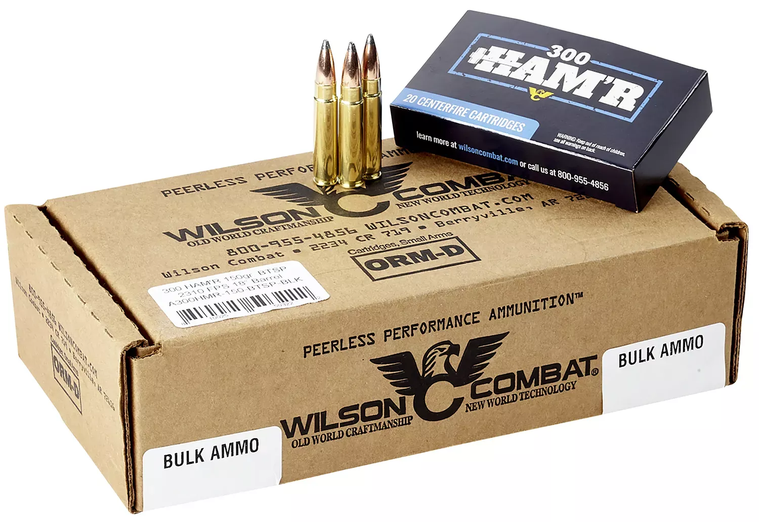 Wilson Combat HAM’R Boat Tail 300 HAM’R Ammo 150 gr Speer Boat Tail Soft Point 20 Rounds A300HMR150BTSP