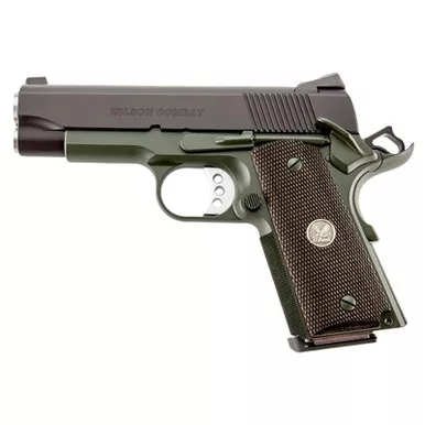 Wilson Combat WCQBCTACA CQB *CA Compliant Compact Frame 45 ACP 8+1 4" Stainless Match Grade Barrel, Carbon Steel Steel Frame w/Beavertail, Diamond Wood Grip