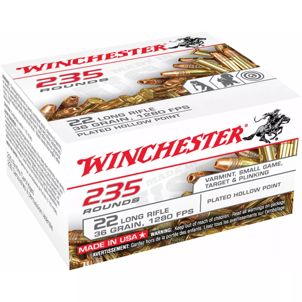 Winchester 22 LR CPHP 36 Gr. 1280 FPS 235 Rounds