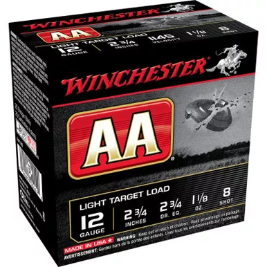 Winchester Ammo AA128VP AA Light Target 12Gauge 2.75″ 1 1/8oz 8Shot 100 Bx/2 Case *Value Pack