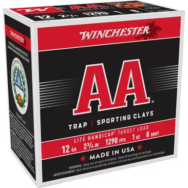 Winchester Ammo AAHLA128 AA Lite Handicap Target 12Gauge 2.75″ 1oz 8Shot 25 Per Box/10 Case