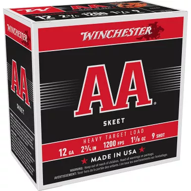 Winchester Ammo AAM129 AA Heavy 12Gauge 2.75″ 1 1/8oz 9Shot 25 Per Box/10 Case