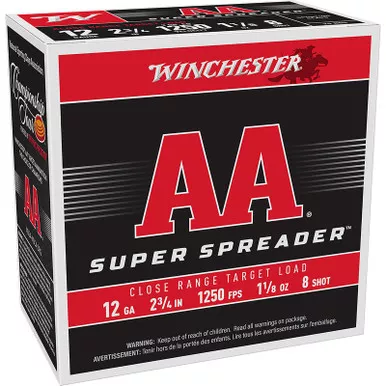 Winchester Ammo AAS128 AA Super Spreader 12Gauge 2.75" 1 1/8oz 25 Per Box/10 Case