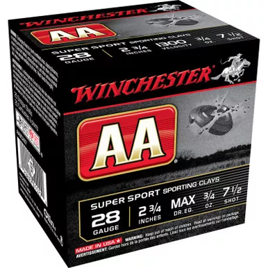 Winchester Ammo AASC287VP AA Sporting Clay 28Gauge 2.75″ 3/4oz 7.5Shot 100 Per Box/5 Case