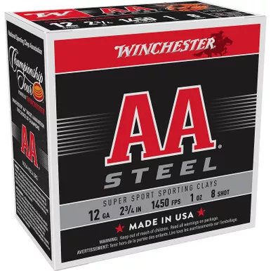 Winchester Ammo AASCL12S8 AA Super Sport Sporting Clay 12Gauge 2.75″ 1oz 8Shot 25 Per Box/10 Case