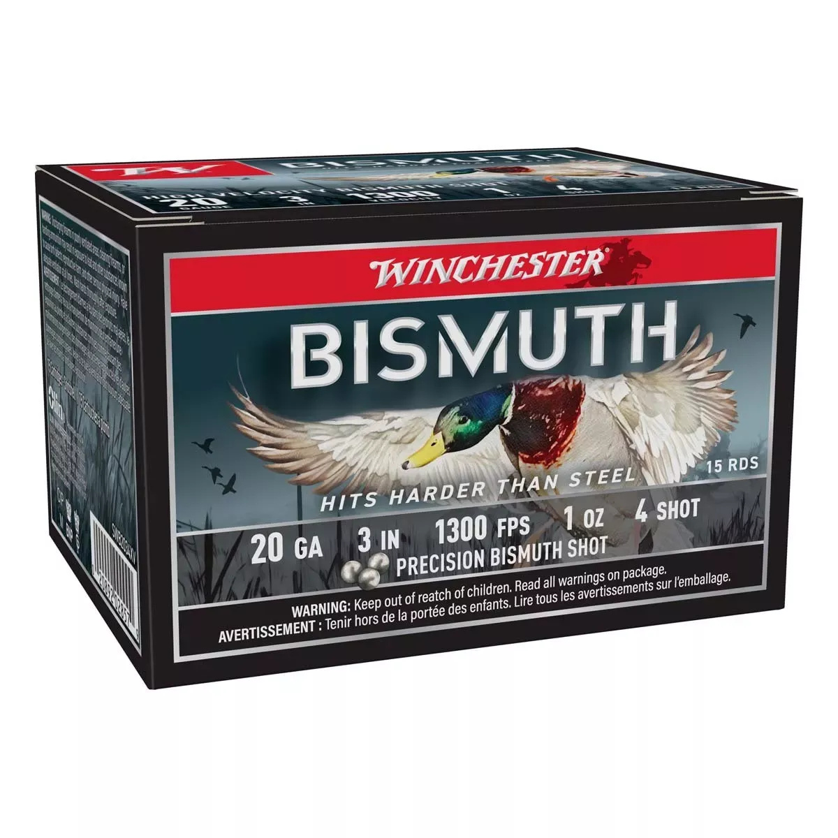 Winchester Ammo Bismuth 20 Gauge 3″ 1 oz. 4 Shot 15 Rounds
