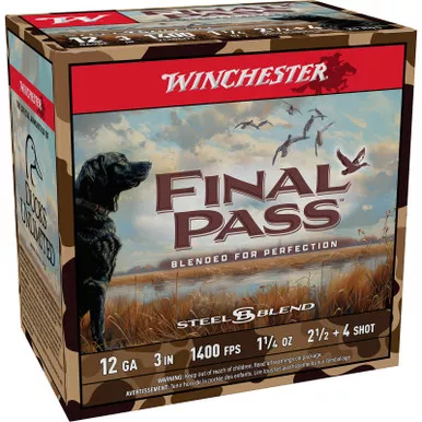 Winchester Ammo FP123254 Final Pass 12Gauge 3" 1 1/4oz 2.5/4Shot 25 Per Box/10 Case