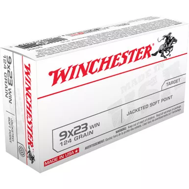 Winchester Ammo Q4304 USA 9x23Win 124gr Jacketed Soft Point 50 Per Box/10 Case
