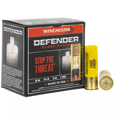 Winchester Ammo S202PD25 Defender 20Gauge 2.75" 7/8oz 2Shot 25 Per Box/10 Case
