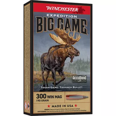 Winchester Ammo S300LR Expedition Big Game Long Range 300WinMag 190gr Nosler AccuBond Long Range 20 Per Box/10 Case