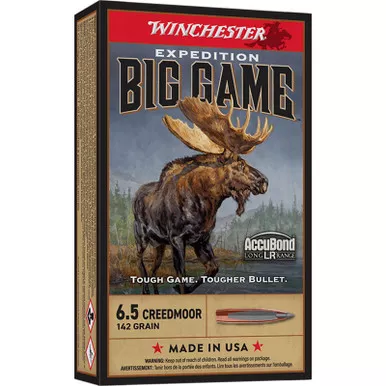 Winchester Ammo S65LR Expedition Big Game Long Range 6.5Creedmoor 142gr Nosler AccuBond Long Range 20 Per Box/10 Case