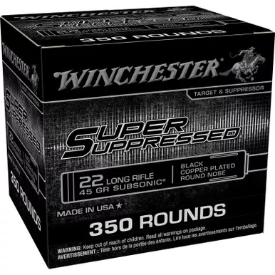 Winchester Ammo SUP22LRB2 Super Suppressed 22LR 45gr 350 Per Box/4 Case