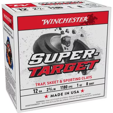 Winchester Ammo TRGTL128 Super-Target Xtra-Lite 12Gauge 2.75" 1oz 8Shot 25 Per Box/10 Case