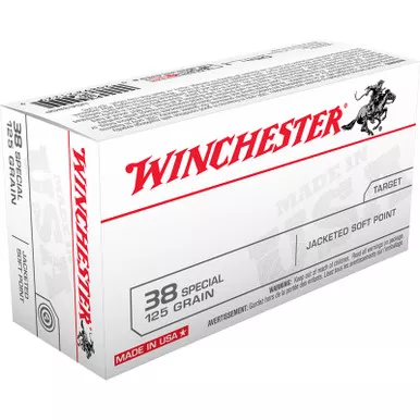 Winchester Ammo USA38SP USA 38Special 125gr Jacketed Soft Point 50 Per Box/10 Case