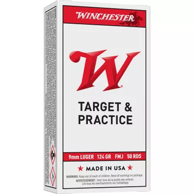 Winchester Ammo USA9MM USA 9mmLuger 124gr Full Metal Jacket 50 Per Box/10 Case
