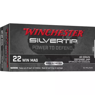 Winchester Ammo W22MST Silvertip 22Mag 40gr Silvertip Hollow Point 50 Per Box/20 Case