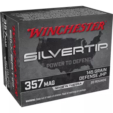 Winchester Ammo W357ST Silvertip 357Mag 145gr Silvertip Jacket Hollow Point 20 Per Box/10 Case