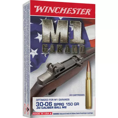 Winchester Ammo WIN3006M2 Active Duty M2 30-06Springfield 150gr Full Metal Jacket 20 Per Box/10 Case