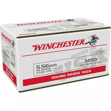 Winchester Ammo WM193100 5.56mm 55gr Full Metal Jacket 100 Per Box/10 Case