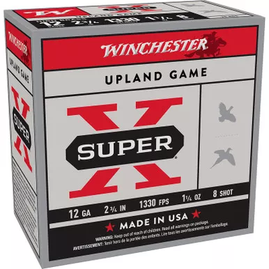 Winchester Ammo X128 Super X Heavy Game Load High Brass 12Gauge 2.75″ 1 1/4oz 8Shot 25 Per Box/10 Case