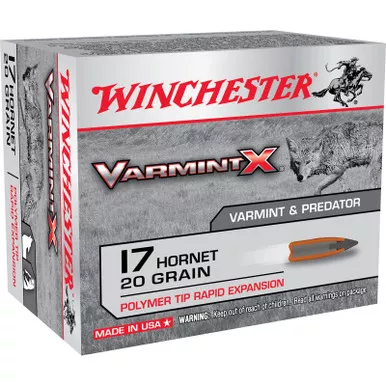 Winchester Ammo X17P Varmint X 17Hornet 20gr Polymer Tip Rapid Expansion 20 Per Box/10 Case